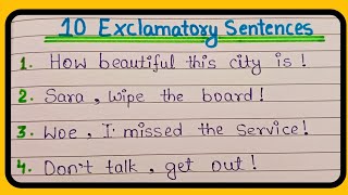 10 Exclamatory Sentences ll Exclamatory Sentences In English ll Grammar knowledge ll english [upl. by Maryanne]