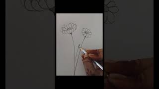 Easy flower 🌻 drawingpencil drawing easy flowers pencildrawing [upl. by Brookner]