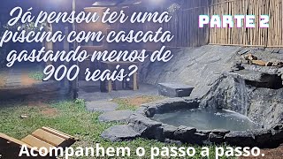 como fazer uma piscina com cascata super barata [upl. by Handy]