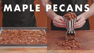 4Ingredient Roasted Maple Pecans Recipe [upl. by Giaimo356]