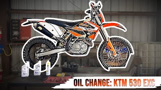 How To 2009 KTM 530 EXC Engine and Transmission OIL CHANGE [upl. by Teddman]