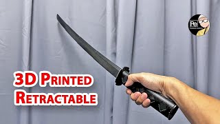 3D Printed Retractable Sword [upl. by Aisatsanna]