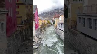 Andermatt Town center River Autumn 🍂 4K [upl. by Assetal]