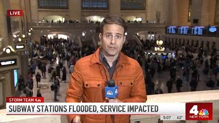 Nightmare at Grand Central and LaGuardia as floods inundate NYC  NBC New York [upl. by Herodias]