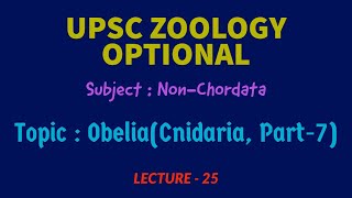 UPSC ZOOLOGY OPTIONAL  NonChordata  Lec25  ObeliaCnidaria Part7  IAS I FS  Dr RKSir [upl. by Ellenej]