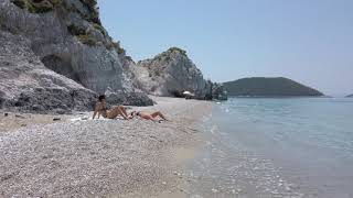 228 Hovolo beach walk in Skopelos island Greece [upl. by Templa]