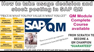 Complete SAP ERP QM Module Course available  How to take UD amp stock posting in SAP QM [upl. by Jordison]