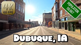 Driving Around Downtown Dubuque Iowa in 4k Video [upl. by Ylen268]