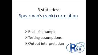 R  Spearmans rank correlation test [upl. by Nehtiek]