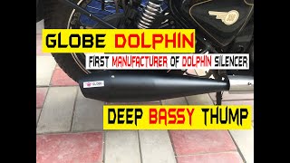 GLOBE DOLPHIN SILENCER FOR ROYAL ENFIELD CLASSIC 350\500  BULLET  BRAND GLOBE [upl. by Mandelbaum112]