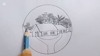 Easy circle drawing  Circle drawing for beginners  Pencil drawing in circle step by step [upl. by Stanhope412]