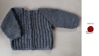 Babyjacke mit kleinen Zöpfen Schritt für Schritt andere Größen siehe Infobox [upl. by Tati]