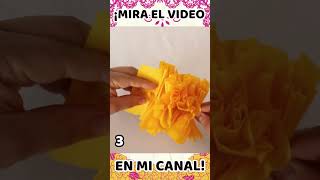 3 Flores de Cempasúchil con Crepe 🌹🧡 ▶ Cómo Hacer Flores de Cempasúchil Papel Crepe FACIL✅ [upl. by Helaine]