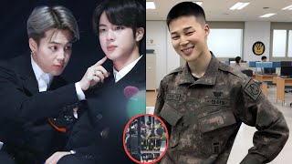 Rare moment of Jin BTS visiting Jimin in the military [upl. by Nivan]