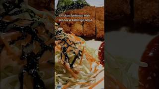 Chicken Tonkatsu and Japanese Cabbage Salad with Sesame Dressing and Tonkatsu Sauce shorts cooking [upl. by Adiuqal]