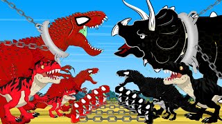 Bad T Rex vs Triceratops Dinosaur Fight Dinosaurs Battle In Jurassic World Dinosaurs Cartoons [upl. by Adnarom]