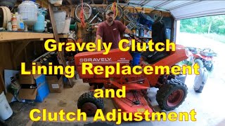 Gravely Clutch Lining Replacement and Clutch Adjustment 08751000 06807800 040692 Ariens [upl. by Ahsinelg]