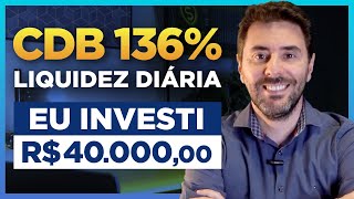 Eu investi R4000000 neste CDB de liquidez diária  CDB 136 Banco BV [upl. by Ajup530]