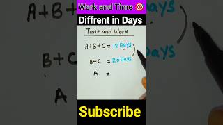 Work and Time  time and work tricks  shorts short shortvideo viralvideo [upl. by Retsevel]