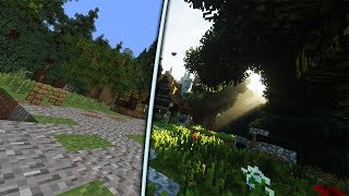 Vanilla Minecraft vs Ray Tracing With Mods Side By Side Comparison [upl. by Hsirrehc]