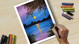 Easy OIL PASTEL Drawing For Beginners Step by Step [upl. by Oletha]