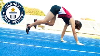 Fastest 100 m running on all fours  Guinness World Records [upl. by Forrest]