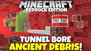 Minecraft Bedrock Easy ANCIENT DEBRIS Tunnel Bore Tutorial 50 Less TNT MCPE Xbox PC Ps4 [upl. by Ardnat]