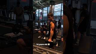 14 years old 🙅🏻gym gymlife gymmotivation gymratfitness body bodybuilding biceps fitshorts [upl. by Ecnadnak]