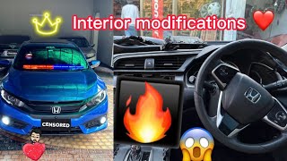 CIVIC INTERIOR MODIFICATION FT Lado💙  TESLA SCREEN 🧿  CIVIC X [upl. by Holman307]