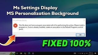 Solved  MS Settings Display Error in Windows 1011 ✅ [upl. by Tega833]