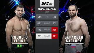 UFC 248 Vieira vs Safarov Full Fight Highlights [upl. by Yrrem]