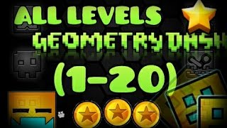 All levels Geometry Dash 120 100 All Coins [upl. by Nauqat]