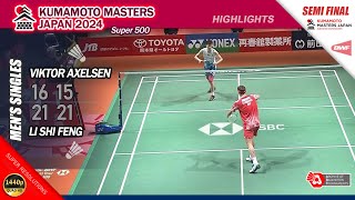 Viktor Axelsen vs Li Shi Feng  Kumamoto Masters Japan 2024  SF MS Highlights [upl. by Ednarb844]