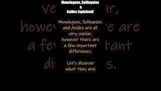 Monologues Soliloquies amp Asides  Explained [upl. by Beulah]