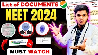 List of documents required for NEET2024 application form filing✅NEET2024 RegistrationneetNTA NEET [upl. by Barolet]