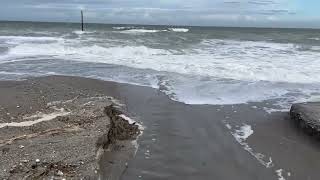 20240914 Waterfall over DEB groin and beach quotriverquot formation [upl. by Onaivlis]