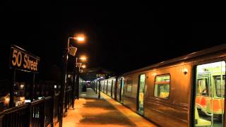 IND Subway Northbound R68 D Train at 50th St Night [upl. by Aitsirk]