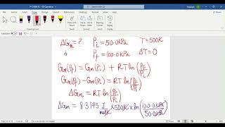 Calculate the CHANGE in MOLAR Gibbs ENERGY for an ISOTHERMAL Process  PHYSICAL CHEM [upl. by Brynna]