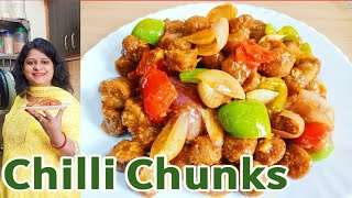 Easy Chilli Soya Restaurant Style  Soya Chunks Recipe  Soya Chilli  high protein  DeysDelicacy [upl. by Acila139]