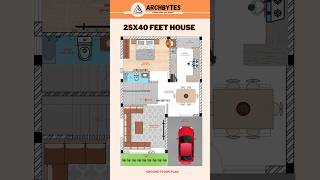 25x40 Feet House Plan  2d 1000sqft 111gaj houseplan homedesign trending archbytes [upl. by Quintina719]