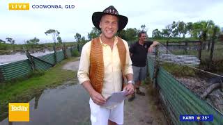 TODAY Show Weather Cross  710am Koorana Crocodile Farm [upl. by Iren]