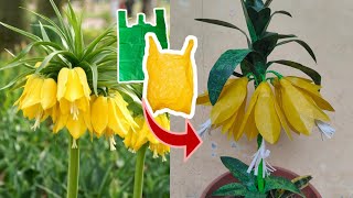 Cara Membuat Bunga dari plastik kresek  How to make Fritillaria Imperialis from plastic bag [upl. by Enieledam]