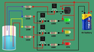 How to Make Water Leveller ❤️ Using BC547 Transistor ⚡  electronic diagram controller [upl. by Axe]