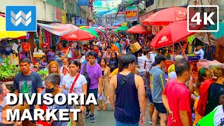 4K DIVISORIA  The Largest amp Busiest Street Market in Manila Philippines 🇵🇭 City Walking Tour Vlog [upl. by Yrehcaz490]