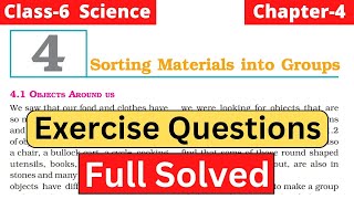 Exercise Solution Class 6 Science Chapter 4 Sorting materials into groups  cbse worldz [upl. by Leuqim155]