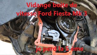 Vidange boite de vitesse Ford fiesta Mk3 plus de 5 ème [upl. by Aihsenek]