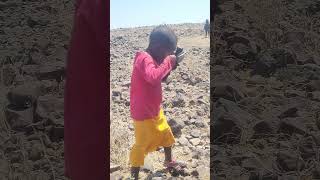 Turkana baby girl taking care of herself shortfeed africa [upl. by Cresa34]