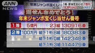 7億円！年末ジャンボ宝くじ 当せん番号発表131231 [upl. by Ydne78]