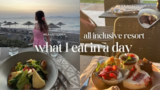 What I eat in a day  all inclusive electra palace Rhodos 🥐🍣🍝 [upl. by Aiekam207]