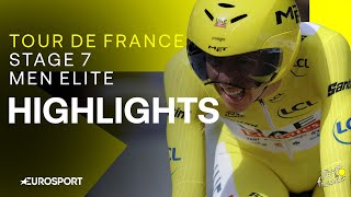 RACE AGAINST THE CLOCK ⏱️  Tour de France Stage 7 Race Highlights  Eurosport Cycling [upl. by Harbot]